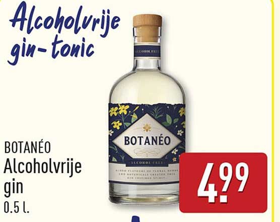 Alcoholvrije gin-tonic BOTANÉO Alcoholvrije gin 0.5 L.