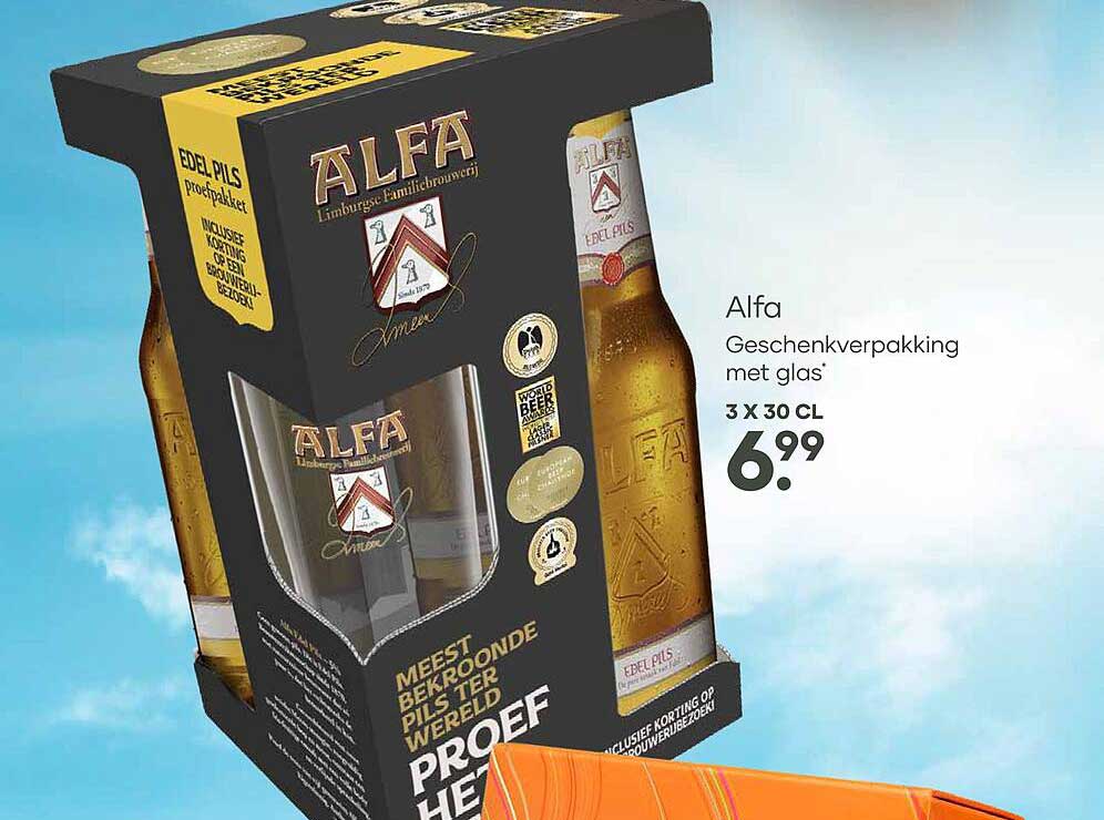 Alfa Geschenkverpakking met glas 3 x 30 cl