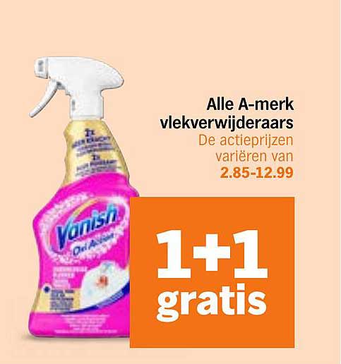 Alle A-merk vlekverwijderaars 1+1 gratis