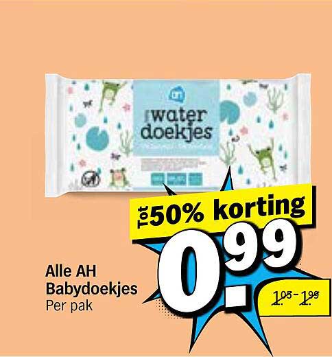 Alle AH Babydoekjes Per pak Tot 50% korting
