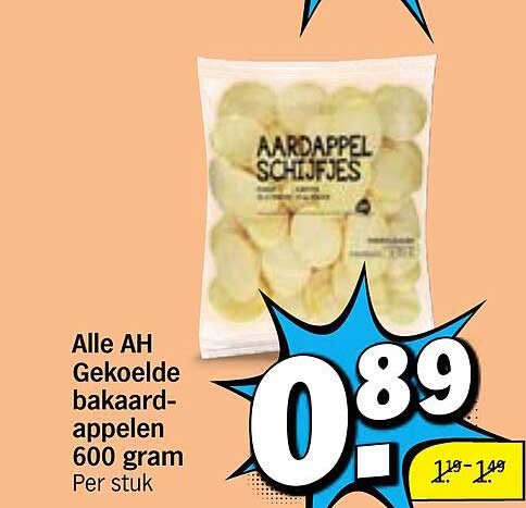 Alle AH Gekoelde bakaardappelen 600 gram Per stuk