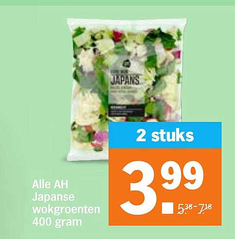 Alle AH Japanse wokgroenten 400 gram 2 stuks