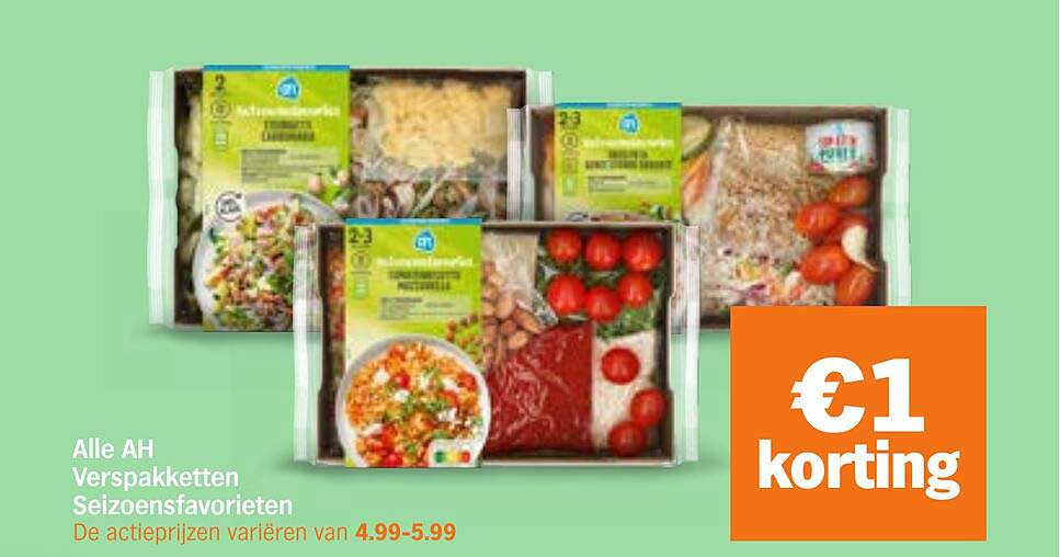 Alle AH Verspakketten Seizoensfavorieten €1 korting