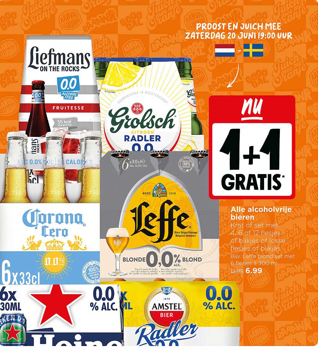 Alle alcoholvrije bieren 1+1 gratis