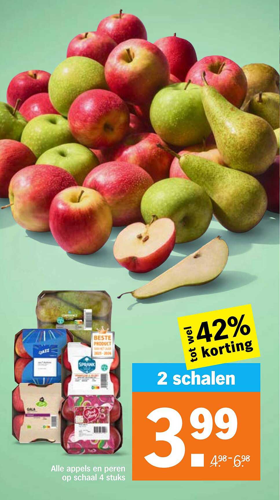 Alle appels en peren op schaal 4 stuks 2 schalen