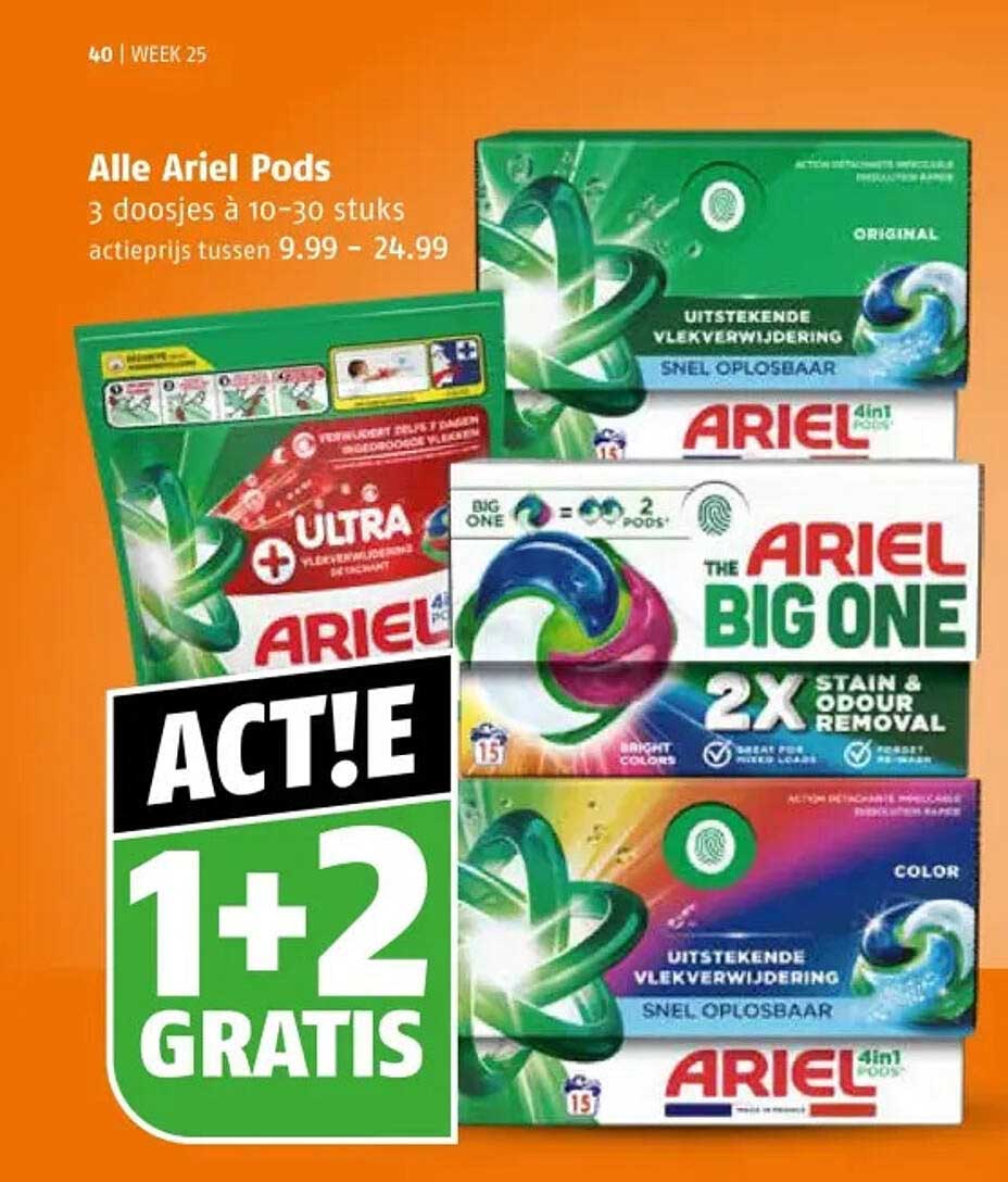Alle Ariel Pods 1+2 gratis