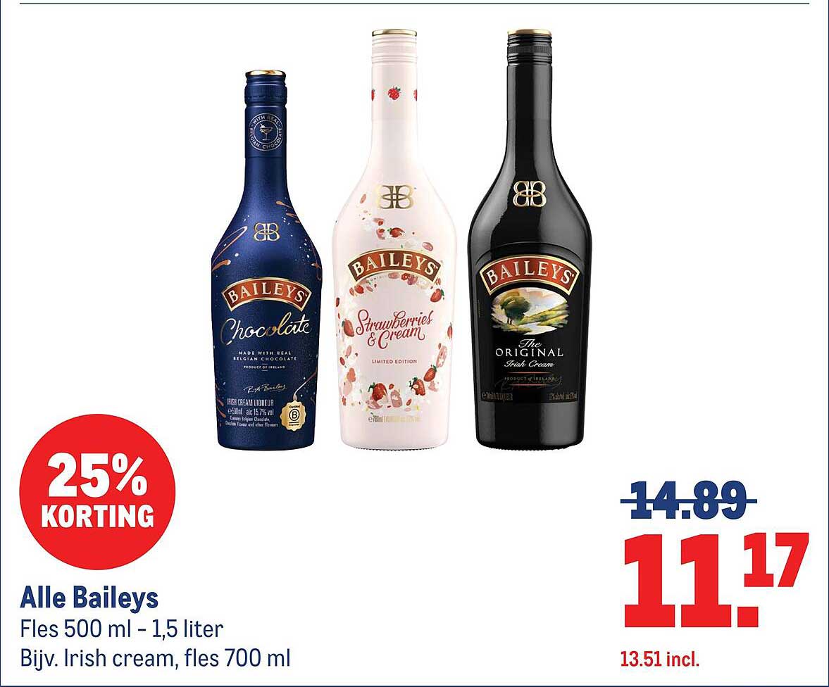 Alle Baileys 25% korting