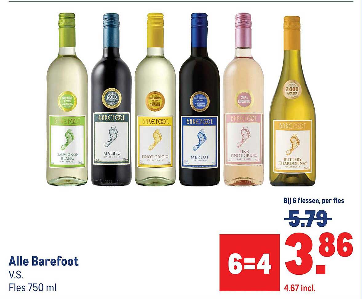 Alle Barefoot V.S. Fles 750 ml 6=4