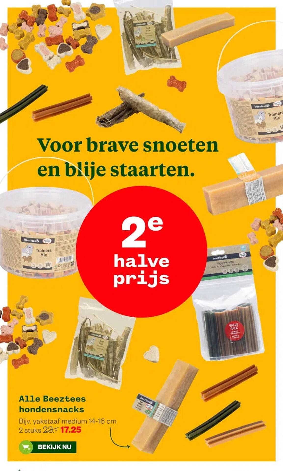 Alle Beeztees hondensnacks 2e halve prijs