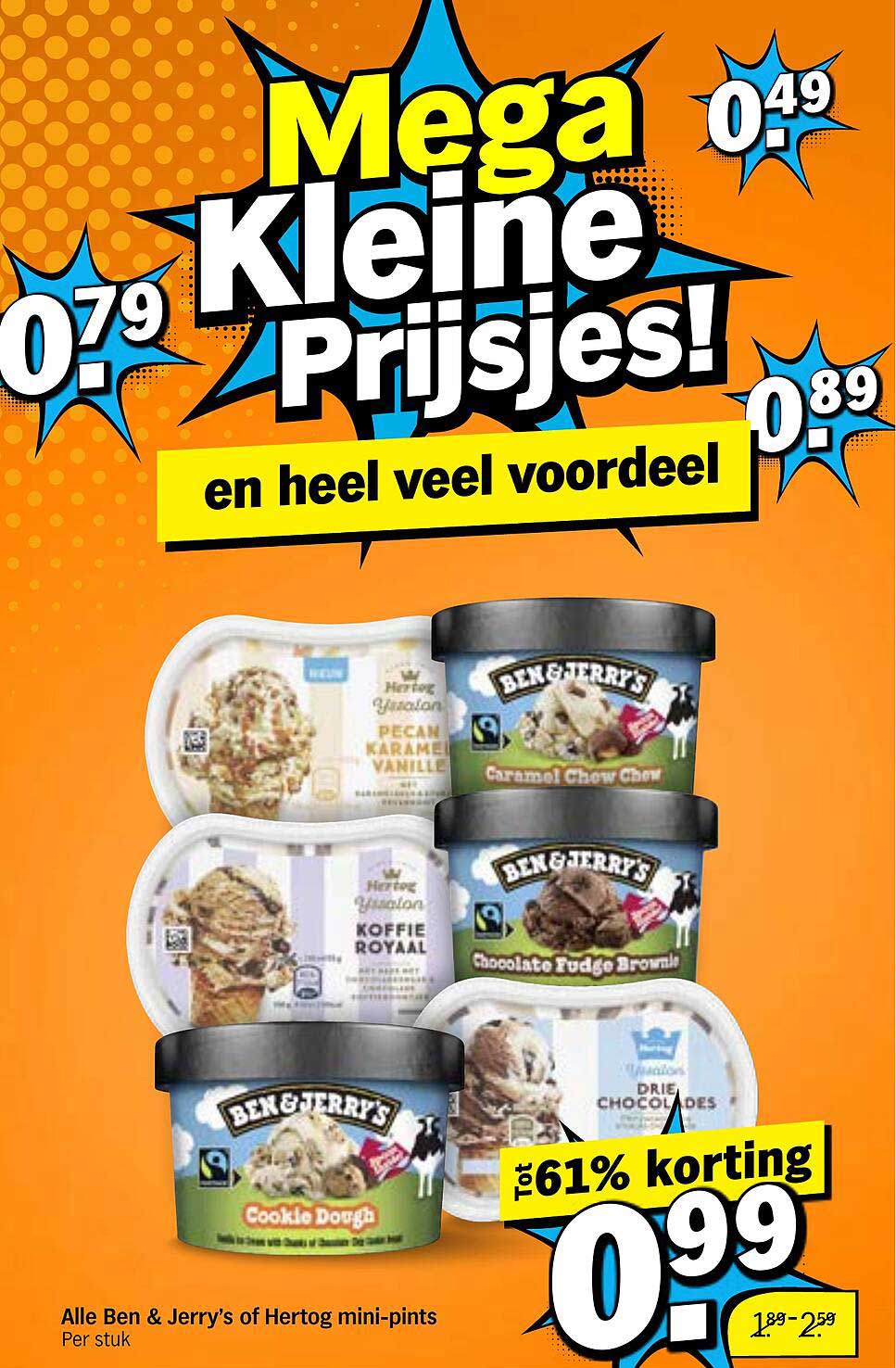 Alle Ben & Jerry's of Hertog mini-pints Per stuk Tot 61% korting