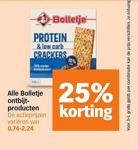Alle Bolletje ontbijtproducten 25% korting