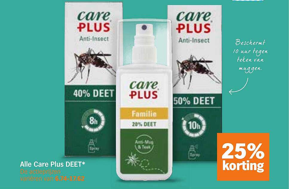 Alle Care Plus DEET* 25% korting
