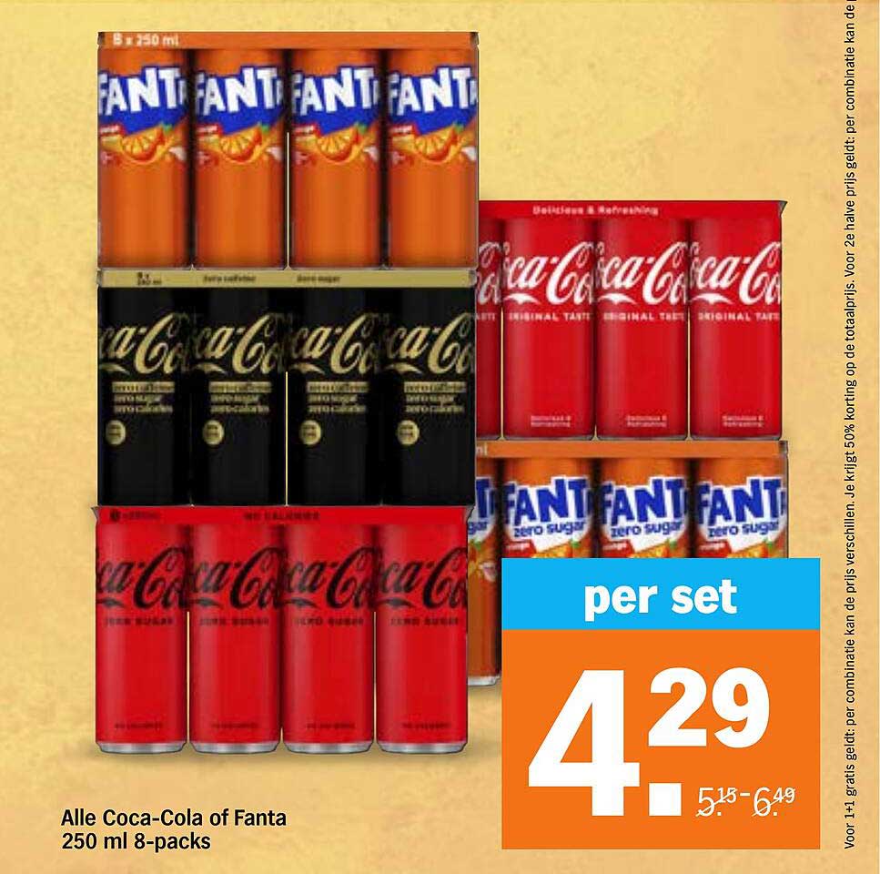 Alle Coca-Cola of Fanta 250 ml 8-packs