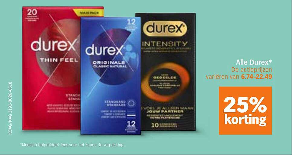 Alle Durex* 25% korting