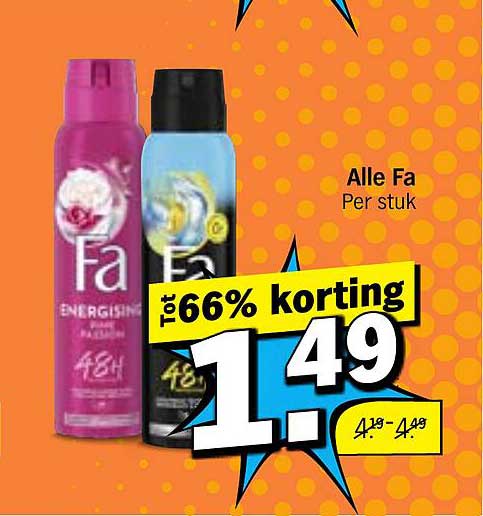 Alle Fa Per stuk tot 66% korting