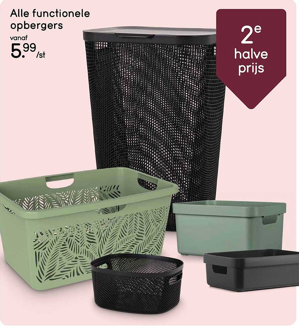 Alle functionele opbergers 2e halve prijs