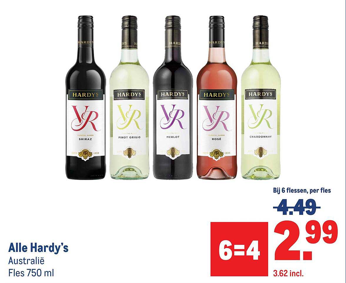 Alle Hardy’s Australië Fles 750 ml 6=4