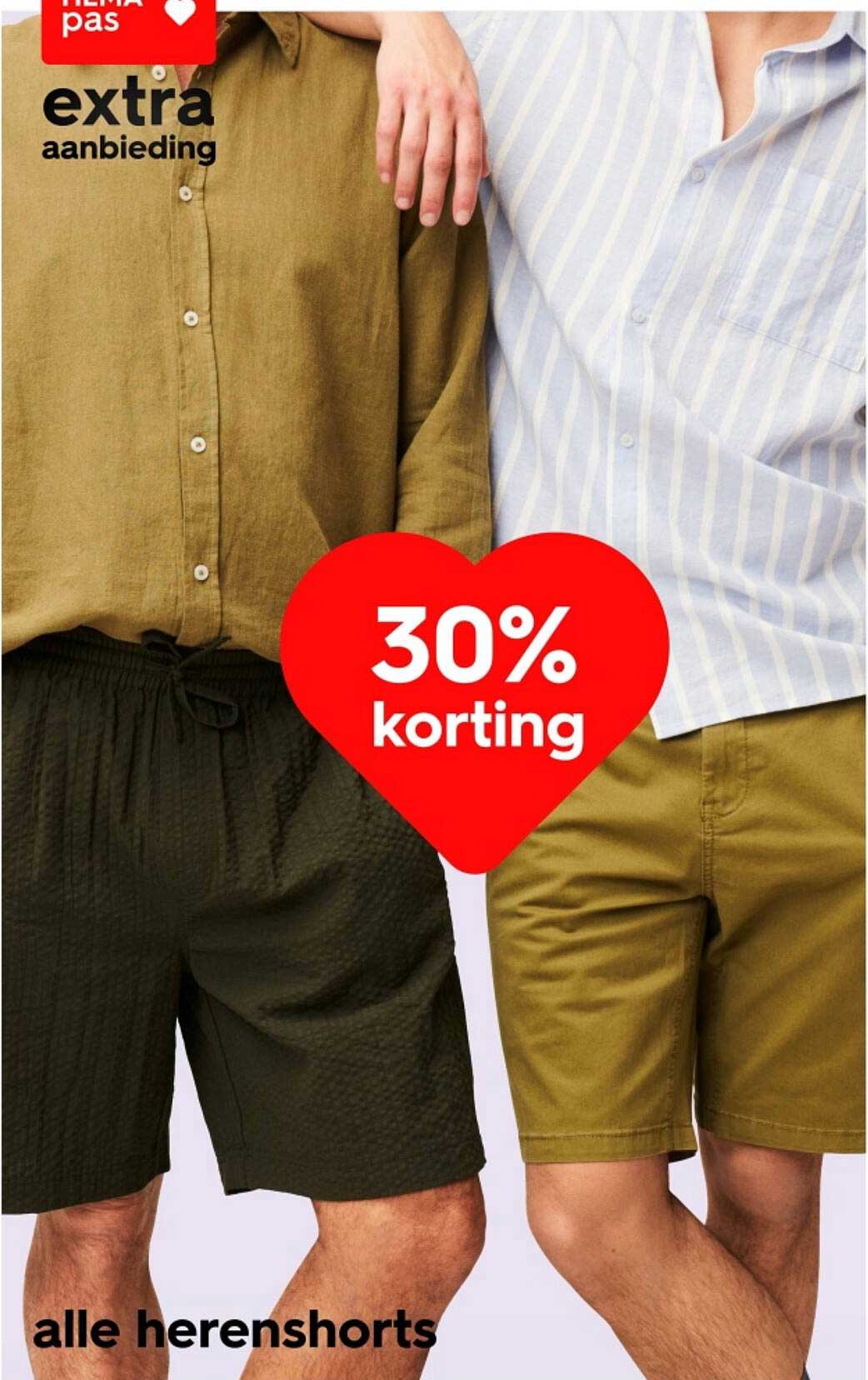alle herenshorts 30% korting