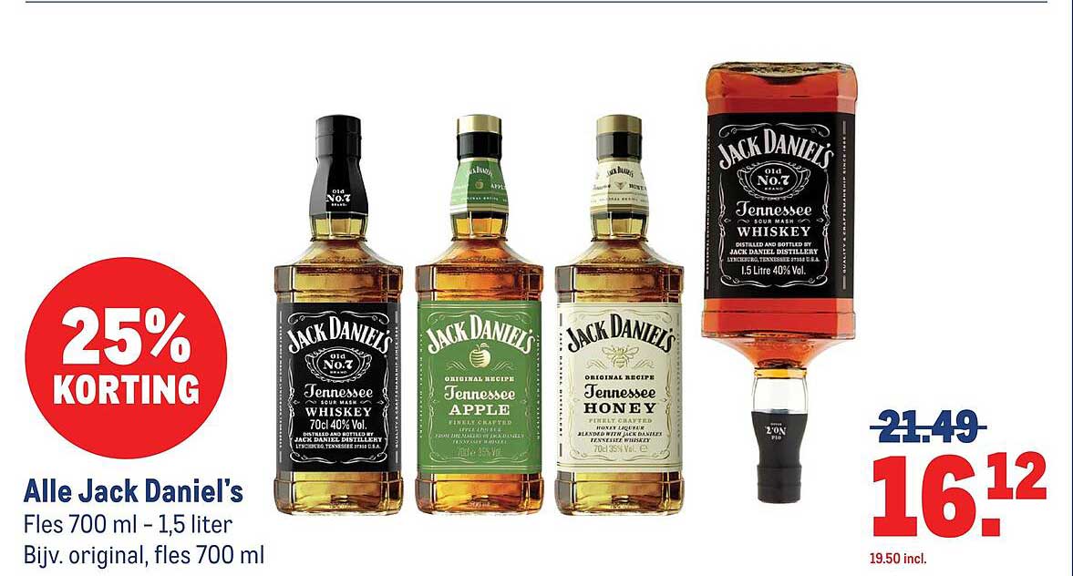 Alle Jack Daniel's 25% korting