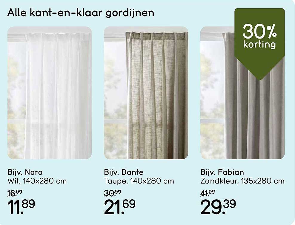 Alle kant-en-klaar gordijnen
