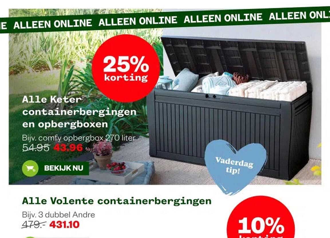 Alle Keter containerbergingen en opbergboxen
