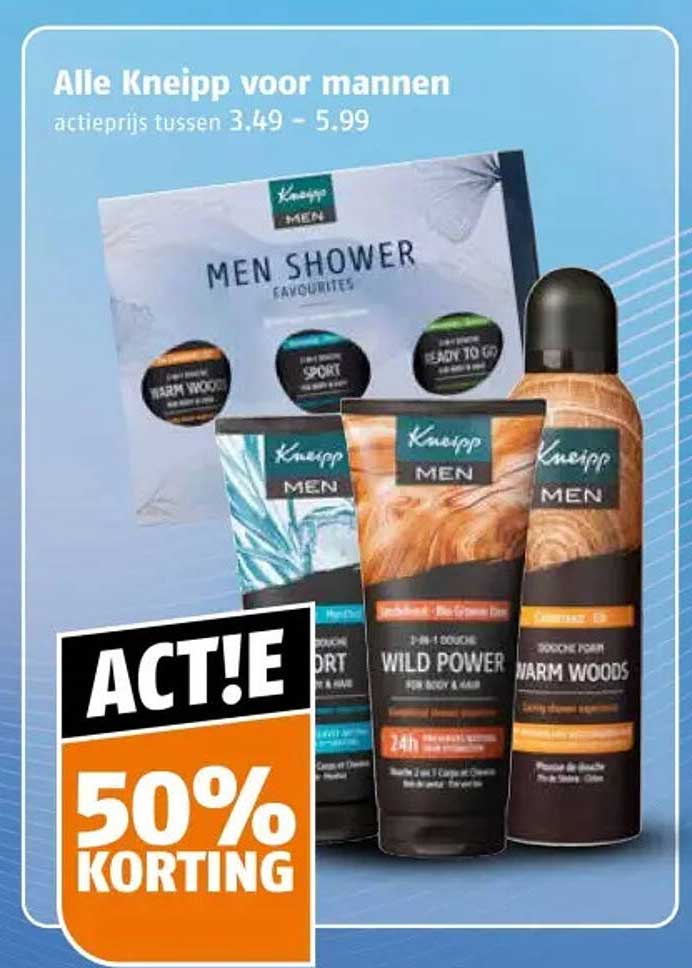 Alle Kneipp voor mannen 50% KORTING