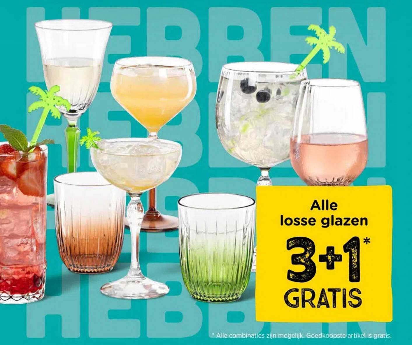 Alle losse glazen 3+1 GRATIS