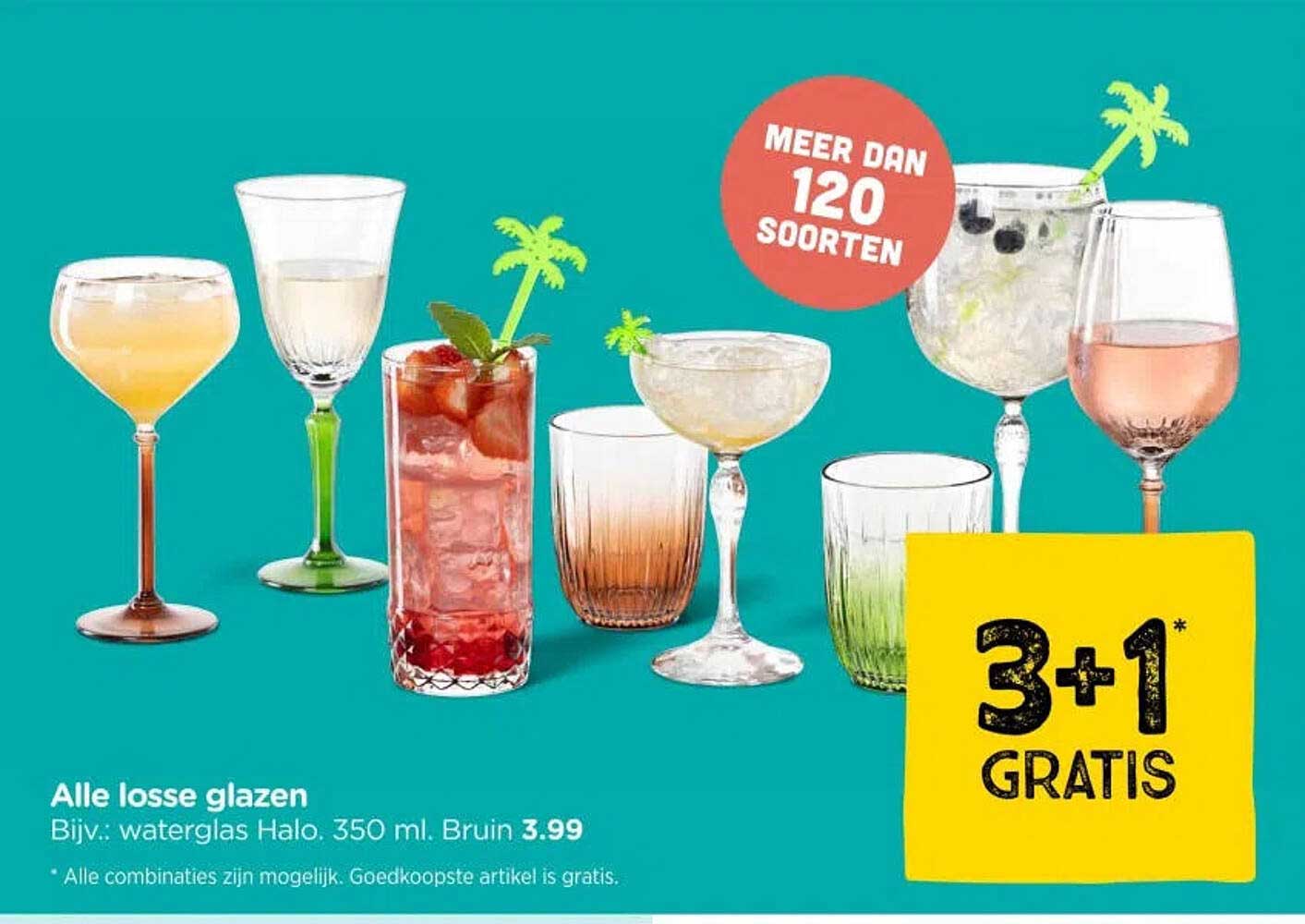 Alle losse glazen 3+1 GRATIS