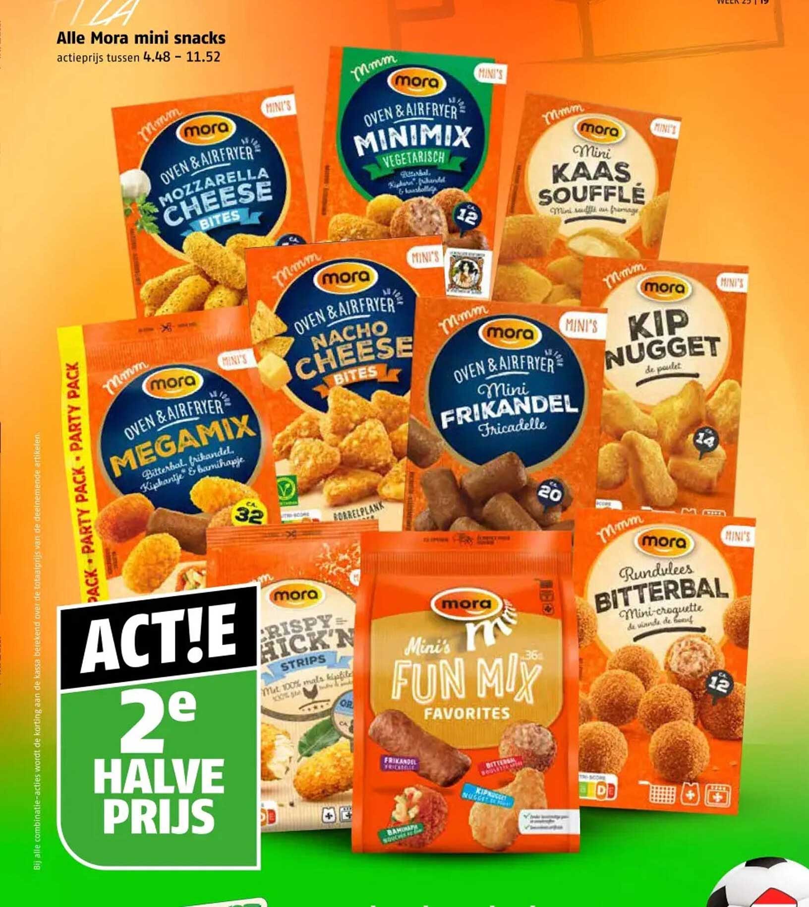 Alle Mora mini snacks 2e halve prijs