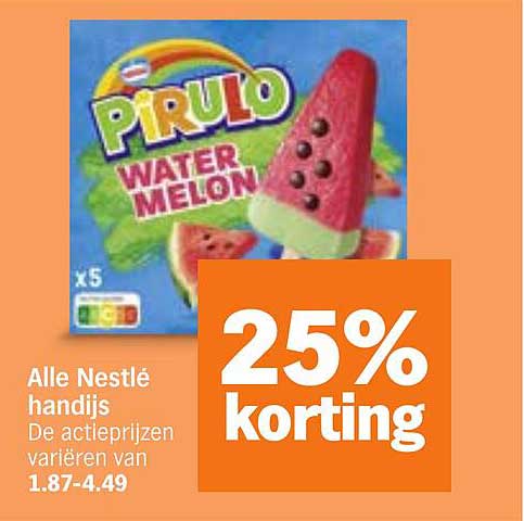 Alle Nestlé handijs 25% korting