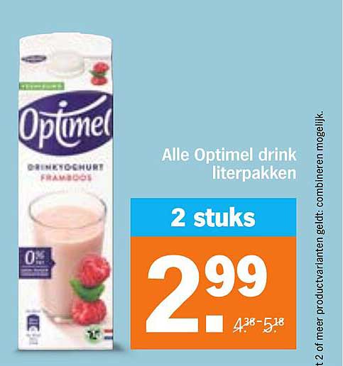 Alle Optimel drink literpakken 2 stuks