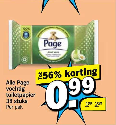 Alle Page vochtig toiletpapier 38 stuks Per pak Tot 56% korting