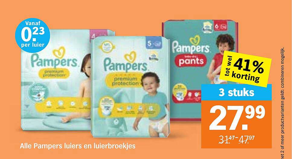 Alle Pampers luiers en luierbroekjes