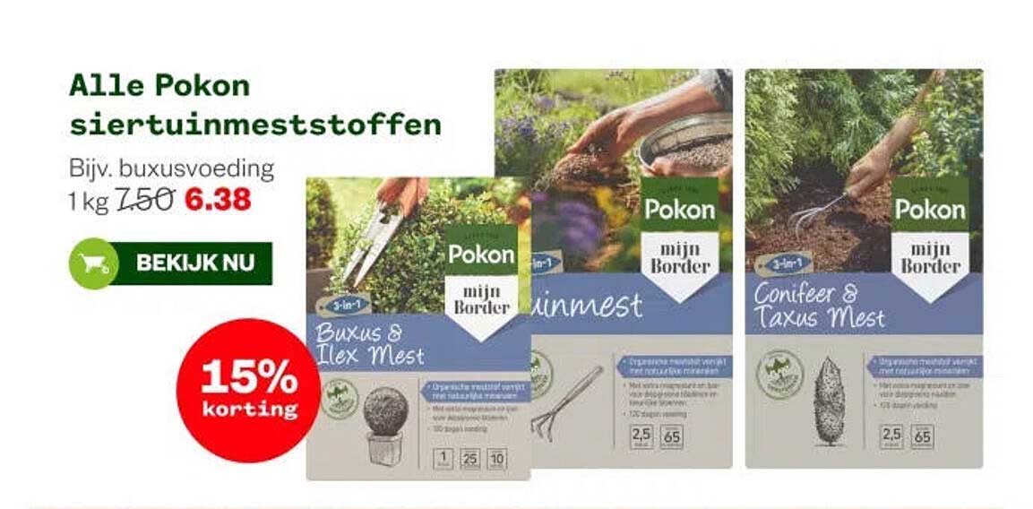 Alle Pokon siertuinmeststoffen