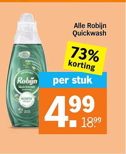 Alle Robijn Quickwash 73% korting