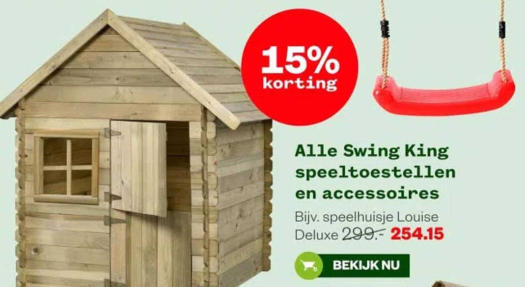 Alle Swing King speeltoestellen en accessoires 15% korting