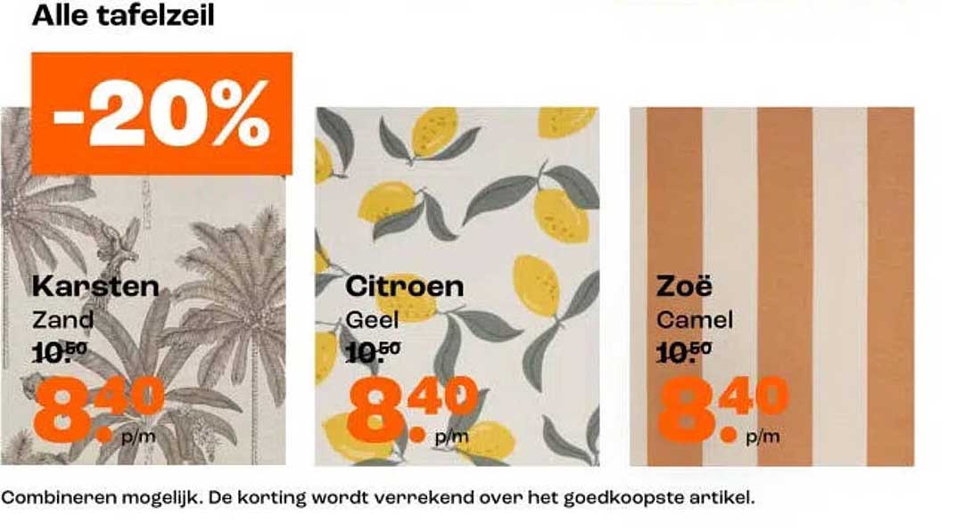 Alle tafelzeil -20%