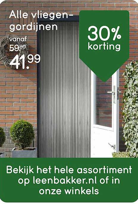 Alle vliegengordijnen 30% korting