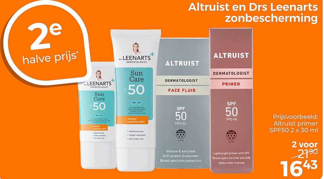 Altruist en Drs Leenarts zonbescherming 2e halve prijs