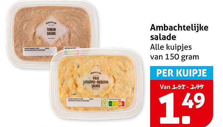 Ambachtelijke salade Alle kuipjes van 150 gram PER KUIJE