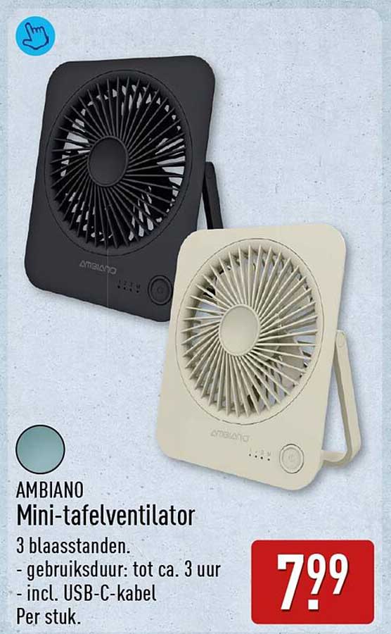 AMBIANO Mini-tafelventilator
