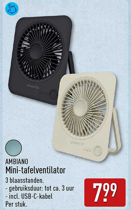 AMBIANO Mini-tafelventilator
