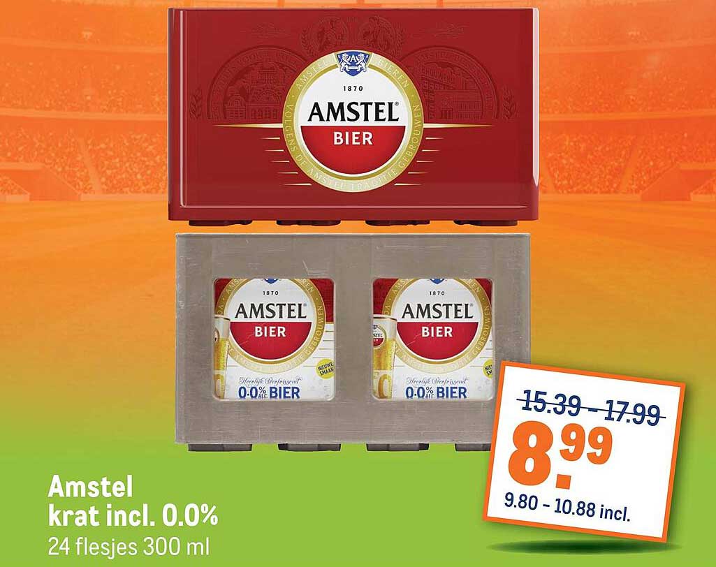 Amstel krat incl. 0.0% 24 flesjes 300 ml