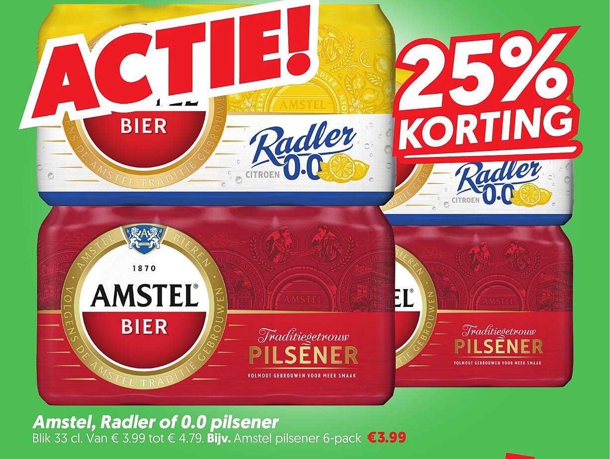 Amstel, Radler of 0.0 pilsener 25% KORTING