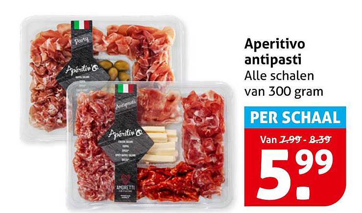Aperitivo antipasti Alle schalen van 300 gram PER SCHAAL