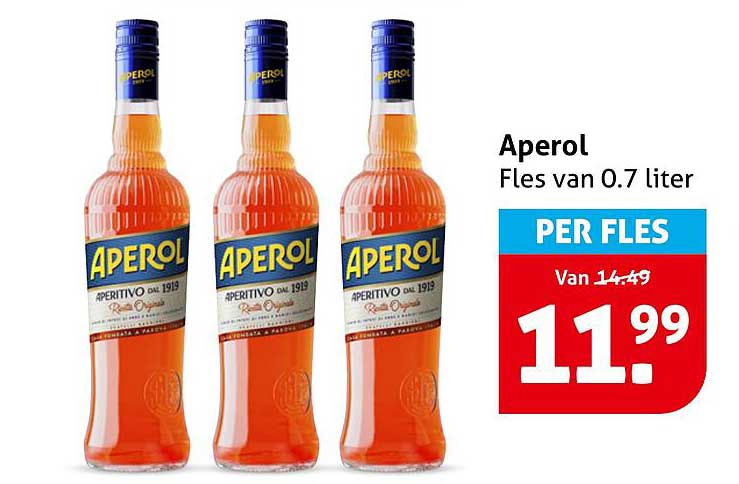 Aperol Fles van 0.7 liter PER FLES