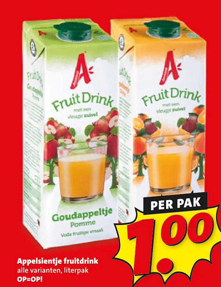 Appelsientje fruitdrinks alle varianten, literpak PER PAK