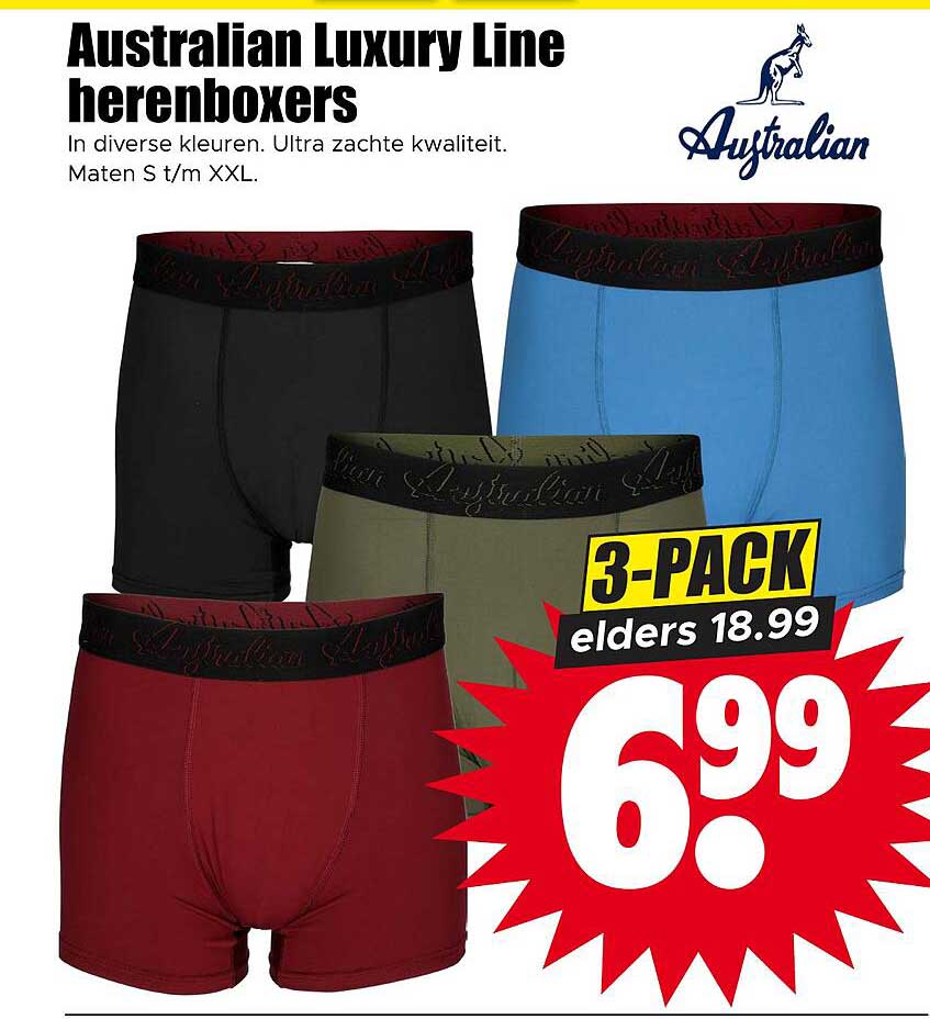 Australian Luxury Line herenboxers 3-pack elders 18.99