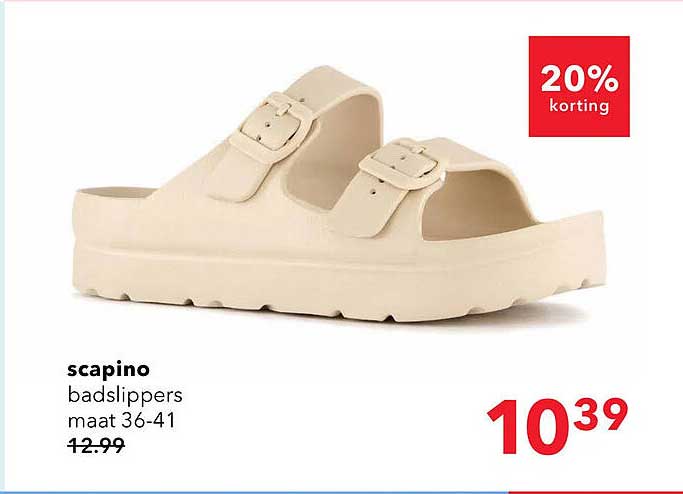 badslippers maat 36-41 20% korting