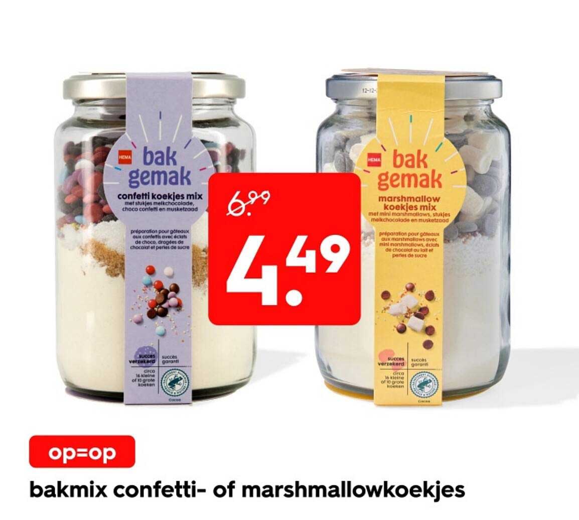 bakmix confetti- of marshmallowkoekjes op=op